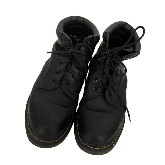 DR MARTENS Black Leather Boots Shoes Six Eye Lace Up Mens 11 Womens 12 main image 10